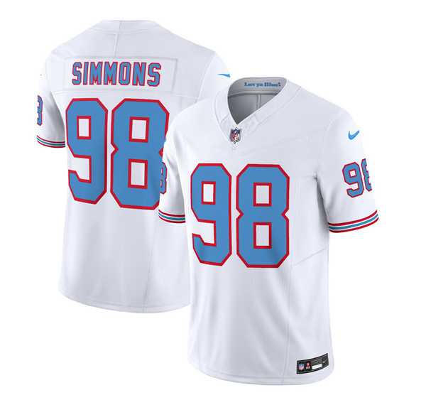 Men & Women & Youth Tennessee Titans #98 Jeffery Simmons White 2023 F.U.S.E. Vapor Limited Throwback Jersey,We sell and wholesale Men & Women & Youth Tennessee Titans #98 Jeffery Simmons White 2023 F.U.S.E. Vapor Limited Throwback Jersey on line form chian!